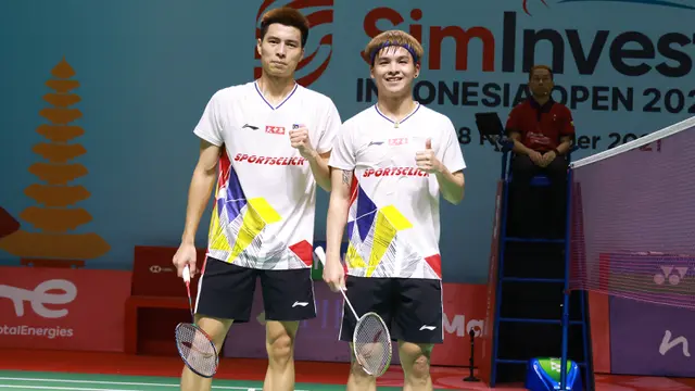 Foto: Singkirkan Wakil Korea Selatan, Kevin Sanjaya / Marcus Gideon Lolos ke Perempatfinal Indonesia Open 2021