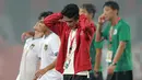 Salah satu pemain andalan Timnas Indonesia U-19 yang sempat dilanda cedera, Marselino Ferdinan tertunduk lesu usai pertandingan. (Bola.com/M Iqbal Ichsan)