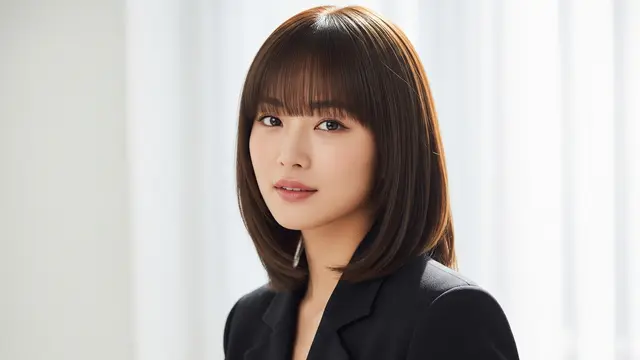 Blunt Cut dengan Poni