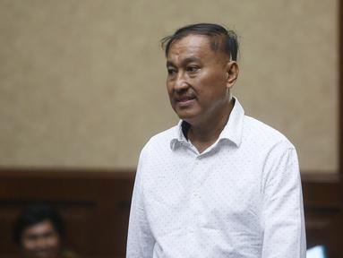Terdakwa kasus korupsi proyek KTP Elektronik Markus Nari menjalani sidang lanjutan di Pengadilan Tipikor, Jakarta, Senin (28/10/2019). Sidang tersebut beragenda tuntutan dari JPU, Markus Nari dituntut 9 tahun dan denda Rp 900 juta. (Liputan6.com/Herman Zakharia)