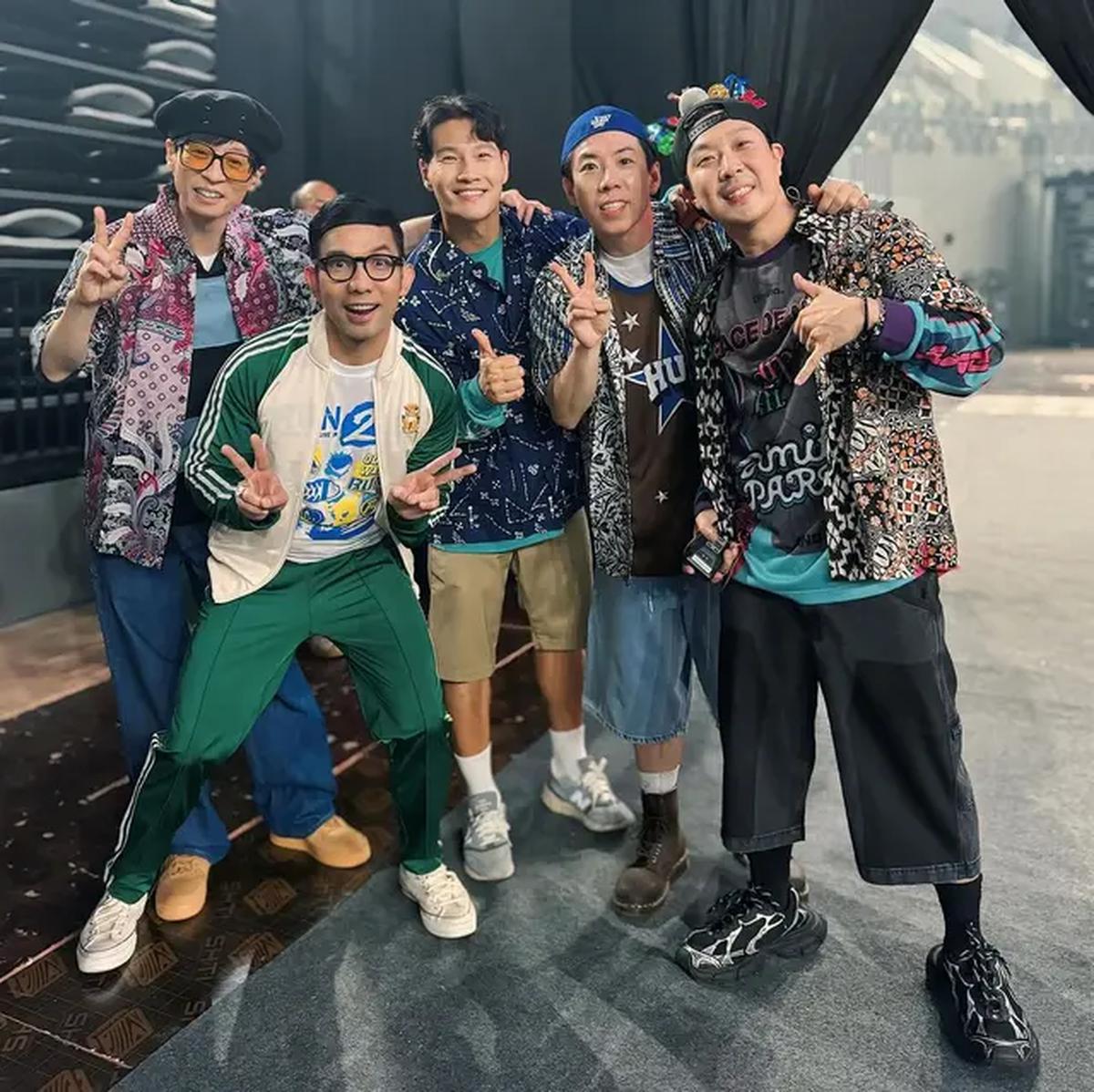 Indra Herlambang dan Artis Kpop, Yoo Jae Suk, Kim Jong Kook, Yang Se Chan dan HaHa Running Man, (Sumber: Instagram/indraherlambang)