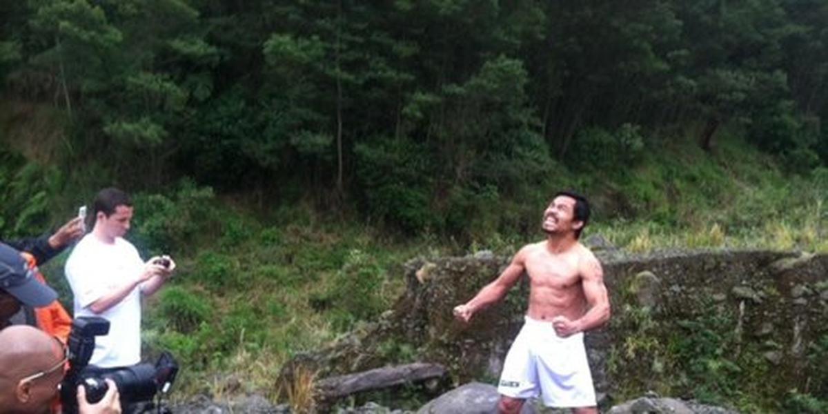 Syuting iklan jamu di Merapi, Pacquiao kedinginan