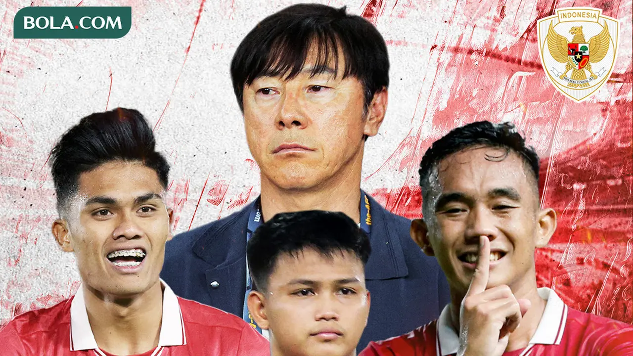 Ilustrasi - Timnas Indonesia U-22 Nuansa Piala AFF 2024: STY Dikelilingi Rizky Ridho, Ramadhan Sananta, Hokky Caraka