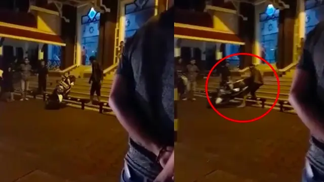 Tak Terima Ditegur Parkir Sembarangan, Pria Banting Motor di Area Masjid