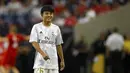 Takefusa Kubo direkrut Real Madrid pada musim panas 2019 lalu. Sadar bahwa wonderkid tersebut bakal kesulitan bersaing di tim utama, Los Blancos segera meminjamkannya ke Mallorca selama semusim untuk pengembangan diri. (AFP/Aaron M Sprecher)