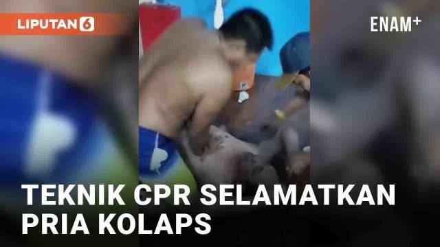 Momen menegangkan viral di media sosial, merekam detik-detik aksi penyelamatan nyawa. Video menunjukkan seorang pria menekan dada temannya yang kolaps saat berolahraga. Diketahui pria tersebut melakukan teknik CPR (cardiopulmonary resuscitation) untu...