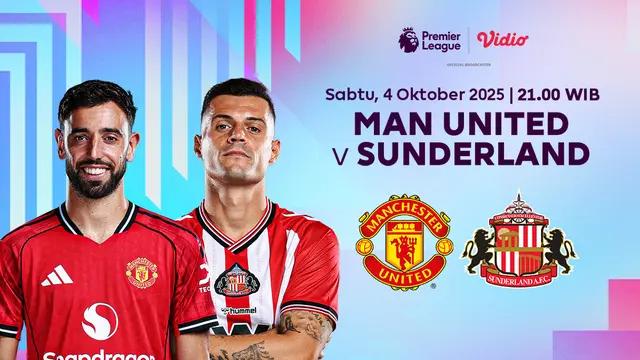Siaran langsung Man United vs Sunderland eksklusif di Vidio. (dok. vidio.com)