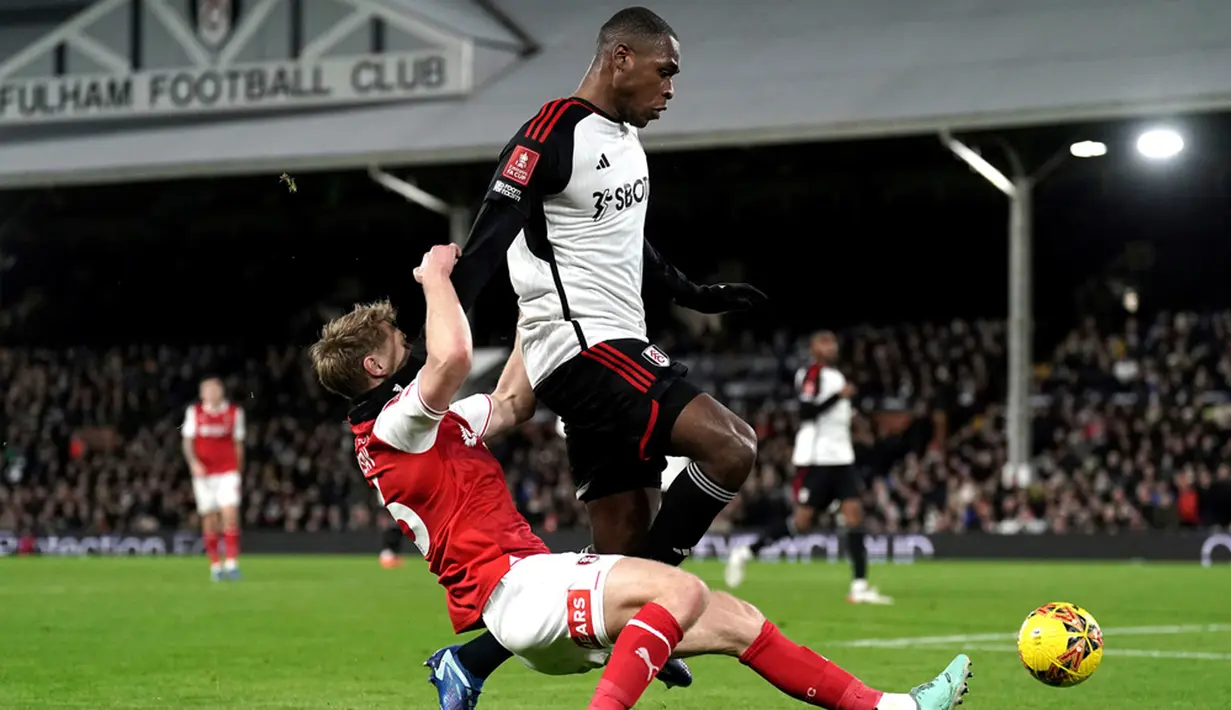 Hingga pertandingan usai, skor 1-0 untuk kemenangan Fulham atas Rotherham United tetap bertahan. (Adam Davy/PA via AP)