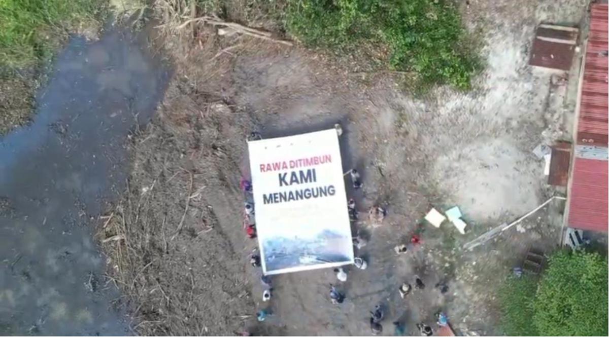 Warga Jambi Demo Protes Proyek PT SAS Timbun Rawa