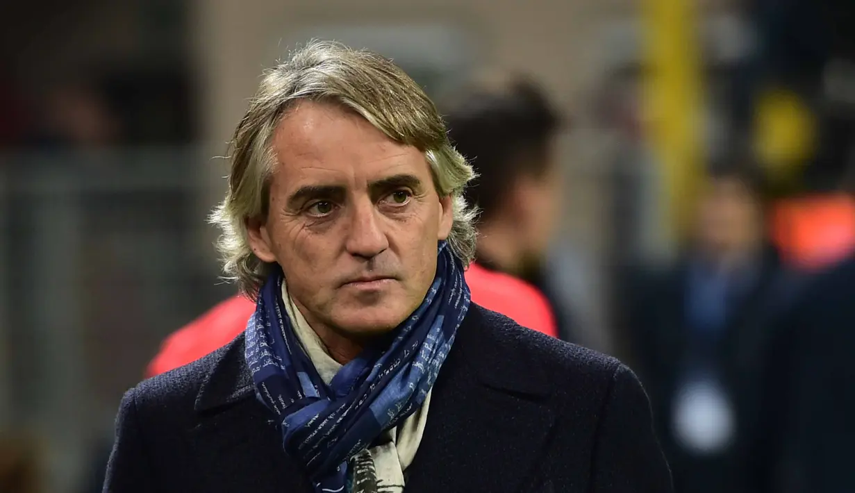 Roberto Mancini asal Italia yang berkiprah di beberapa klub besar Eropa dan kini bersama Inter Milan.  (AFP Photo/Giuseppe Cacace)