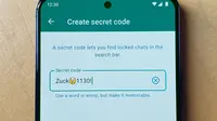 Fitur Secret Code di Chat Lock WhatsApp (WhatsApp Channel Mark Zuckerberg)