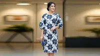 Batik Dress Lengan Balon 3/4/Batik Lengan Balon Potongan 3/4 Elegan (Sumber: gemini.com)