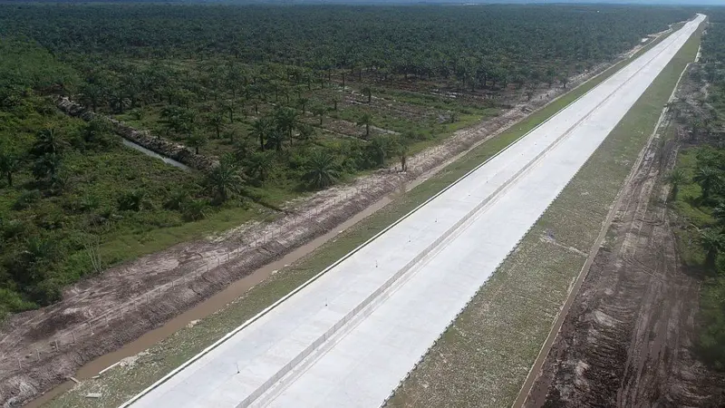 Progres konstruksi Tol Pekanbaru – Bangkinang telah mencapai 64 persen. (Hutama Karya)