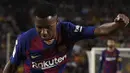 5. Pencetak Gol Termuda Liga Champions - Rekor sensasional Ansu Fati lainnya adalah tercatat sebagai pencetak gol termuda di Liga Champions. Gol itu dicetak Ansu Fati saat berusia 17 tahun 40 hari ke gawang Inter Milan. (AFP/Josep lago)
