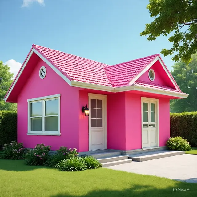 Rumah Sederhana Warna Pink