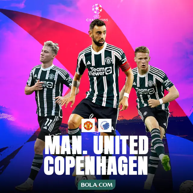 Liga Champions - Manchester United Vs Copenhagen - Rasmus Hojlund, Bruno Fernandes, Scott McTominay
