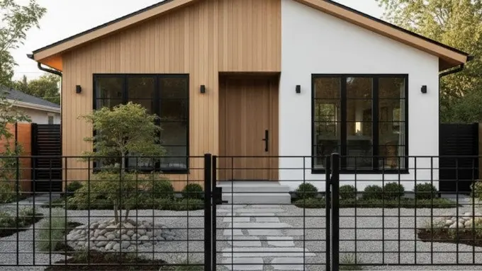 Rumah Kecil Tapi Mewah dengan Pagar Besi Hitam Doff Minimalis (Image by Gemini AI)