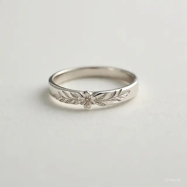 Cincin Palladium Desain Floral Chic (Created by Meta AI)