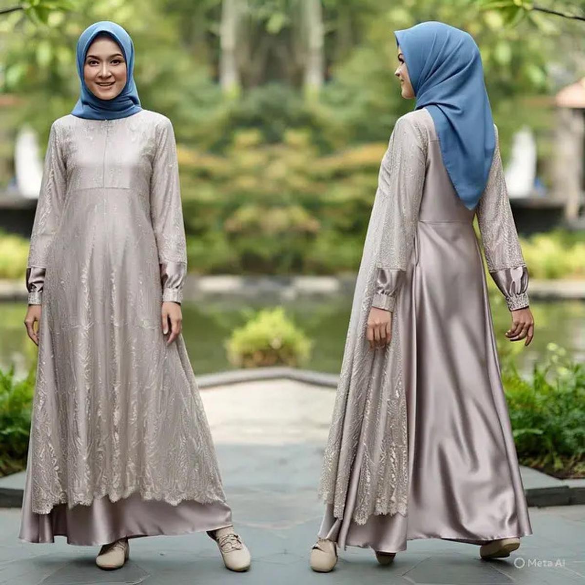 8 Inspirasi Model Gamis Syari A-Line Kombinasi Brokat, Pilihan Tepat untuk Tampil Elegan dan Anggun