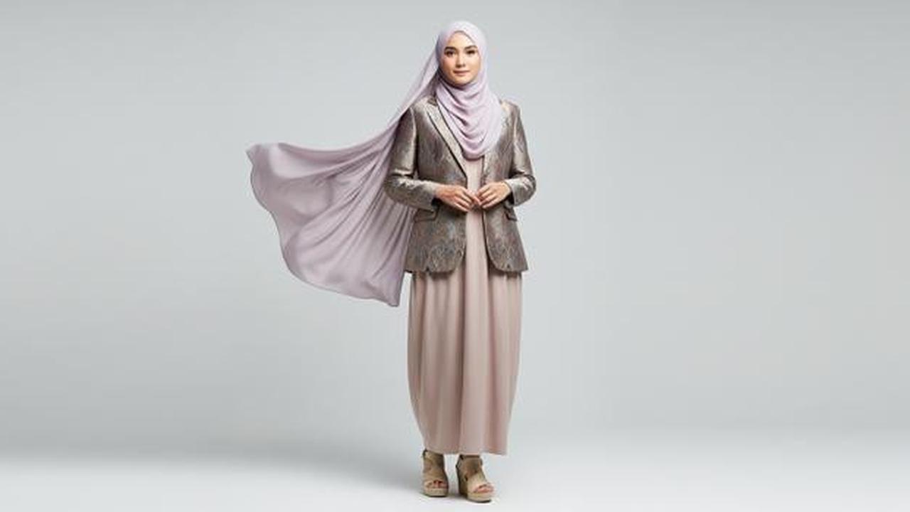 Cara Memadukan Gamis Brokat dengan Blazer agar Tidak Berlebihan, Tetap Anggun dan Modern