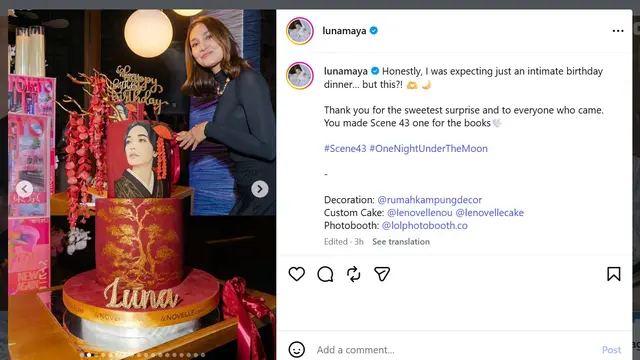 Luna Maya diberi kejutan ulang tahun (instagram.com/lunamaya)