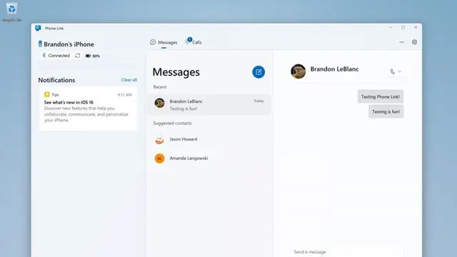 Tautan Telepon Windows 11 ke iPhone