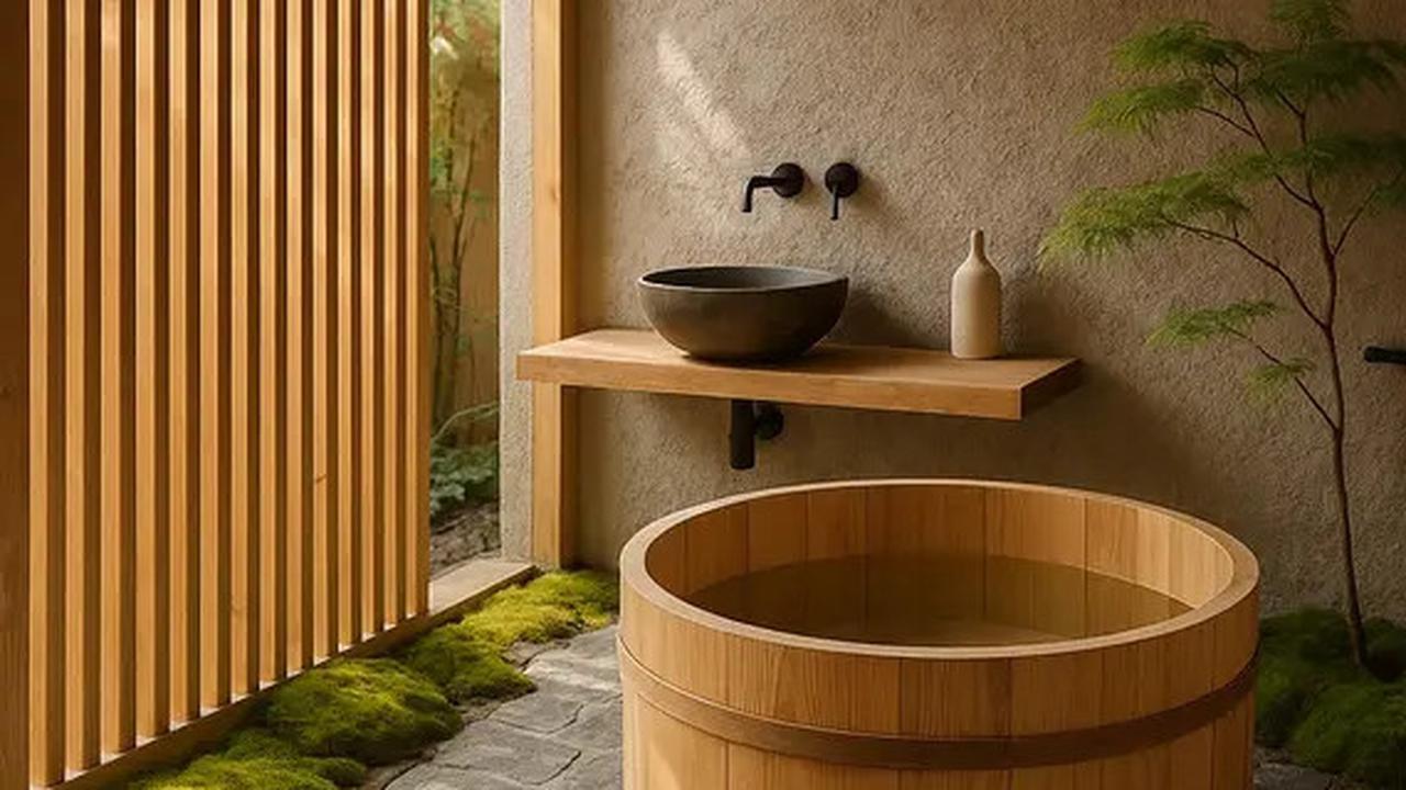 7 Desain Kamar Mandi Semi Outdoor Bergaya Jepang Bikin Rumah Seperti Spa Alami