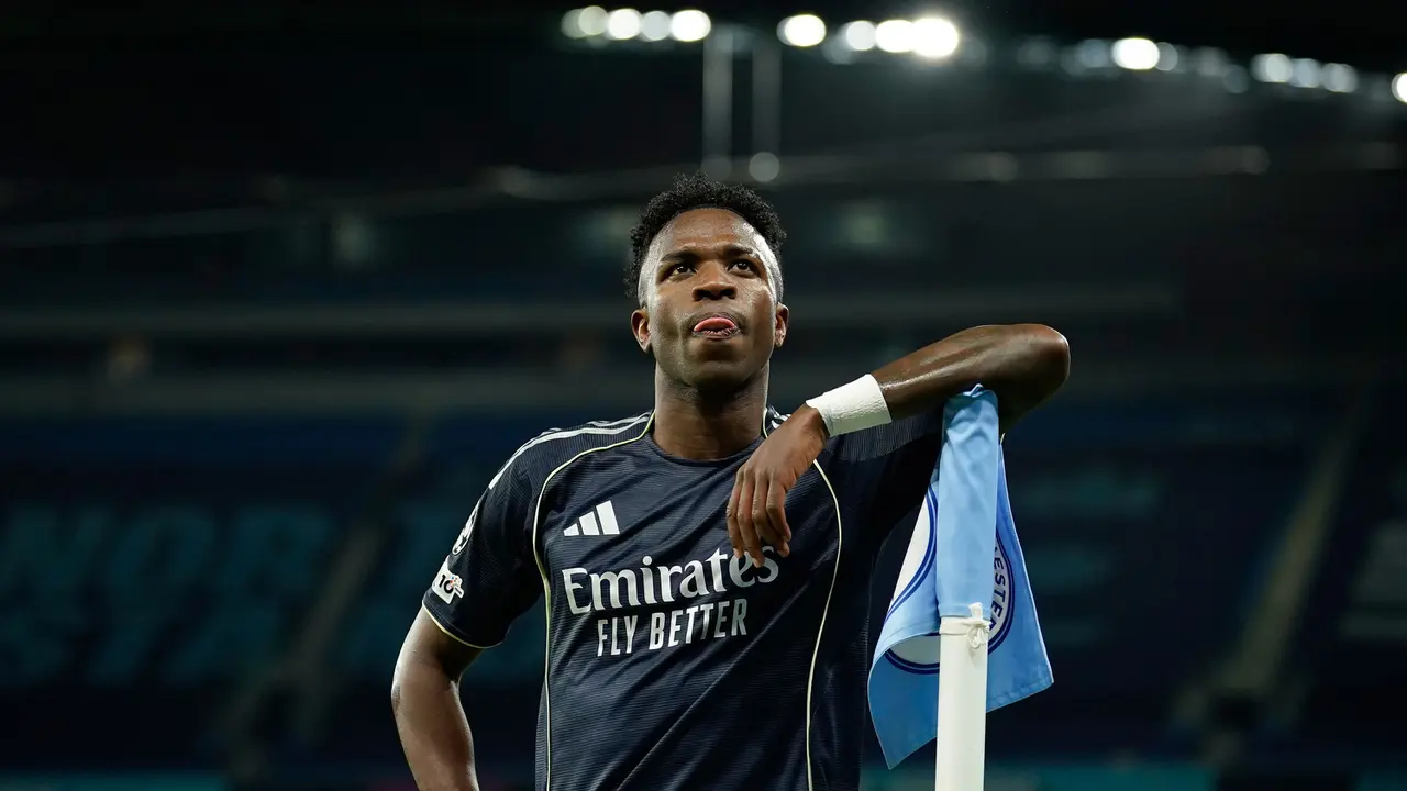 Foto: Dua Gol Vincius Jr untuk Real Madrid Pulangkan Manchester City di Babak 16 Besar Liga Champions