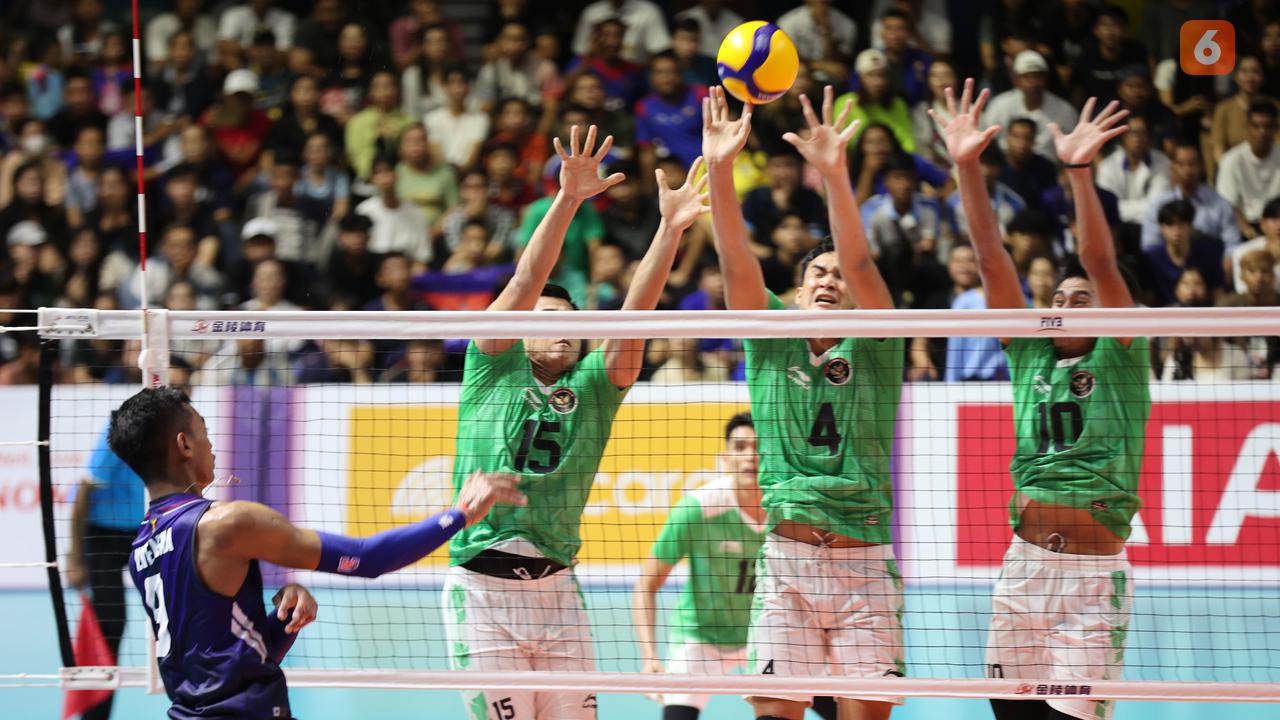 Foto: Belum Kehilangan Set, Tim Voli Putra Indonesia ke Semifinal SEA Games 2023 sebagai Juara Grup A setelah Pecundangi Kamboja