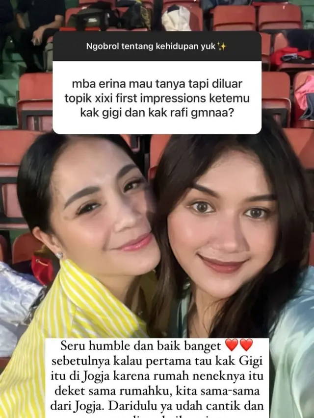 Erina Gudono menjawab pertanyaan soal Raffi Ahmad dan Nagita Slavina. (Foto: Dok. Instagram @erinagudono)