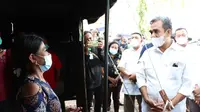 Sekjen Gerindra Ahmad Muzani meninjau tenda pengungsian korban bencana alam di NTT. (Istimewa)
