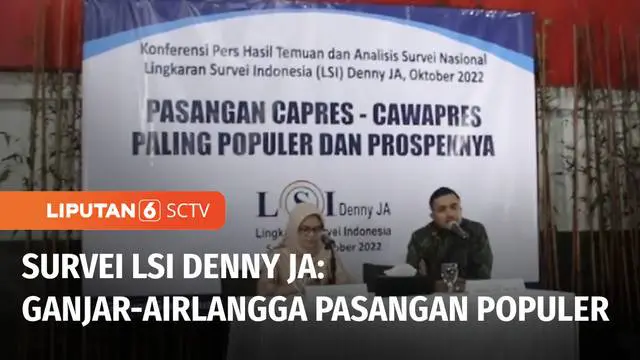 Lingkaran Survei Indonesia, LSI Denny JA merilis survei terkait simulasi Capres-Cawapres dalam Pilpres 2024. Dari hasil survei, pasangan Ganjar Pranowo dan Airlangga Hartarto menjadi pasangan yang paling populer dipilih responden.