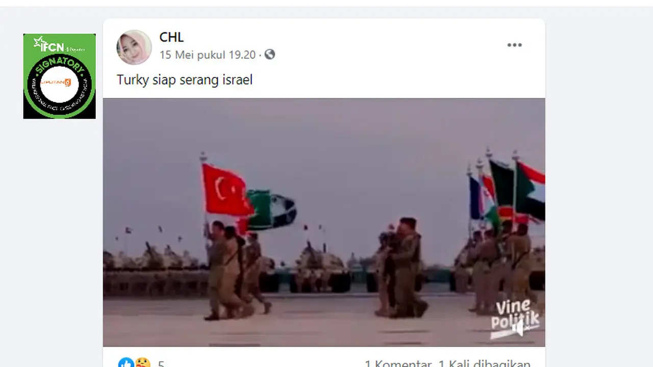 Cek Fakta Liputan6.com menelusuri klaim video Turki siap serang Israel