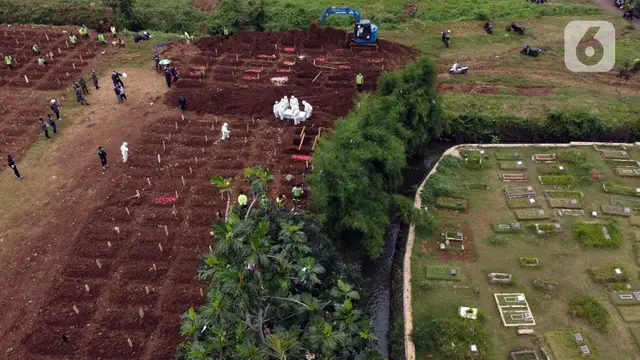 FOTO: Sepekan Dibuka, 350 Lebih Jenazah Dimakamkan dengan Protokol COVID-19 di TPU Srengseng Sawah