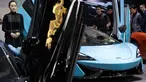 Tampilan mobil McLaren yang dipamerkan dalam Auto China 2018 di Beijing (26/4). Pameran mobil dan teknologi ini digelar mulai 25 April sampai 4 Mei di Beijing, China. (AP Photo / Andy Wong)