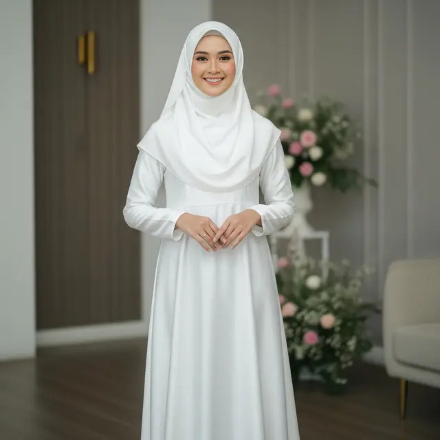 9 Model Gamis Putih Simple dan Elegan untuk Acara Syukuran, Tampil Anggun dan Bersahaja