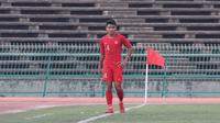 Bek Timnas Indonesia U-22, Asnawi Mangkualam Bahar, mendapatkan pujian dari pelatih Indra Sjafri. (Bola.com/Zulfirdaus Harahap)