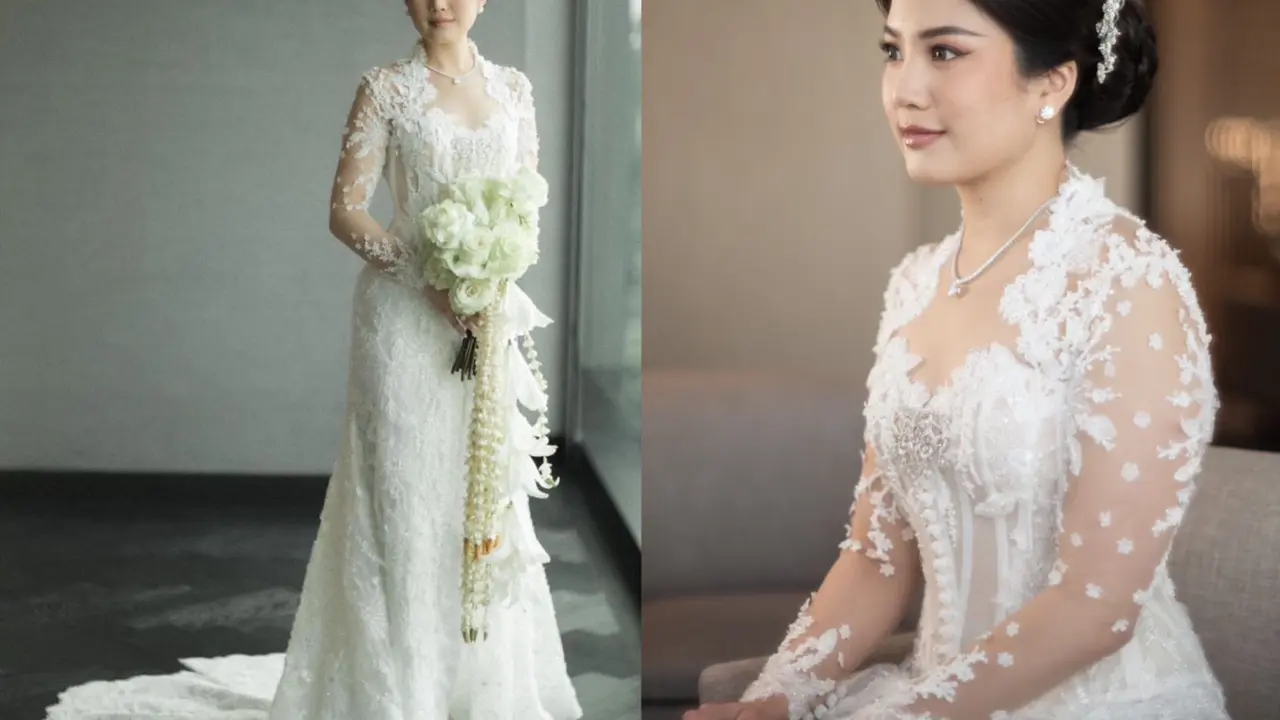 Gaya Valencia Tanoesoedibjo kenakan kebaya saat resepsi pencatatan sipil
