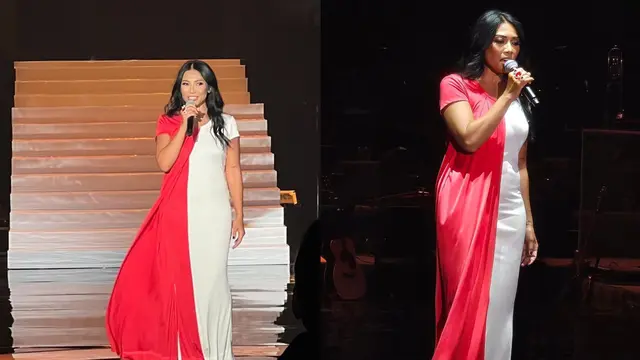 Anggun C Sasmi berhasil memikat penonton konsernya dengan suara dan kostum yang menawan. (Dok: IG @tommyprabowo https://www.instagram.com/tommyprabowo/?hl=en)