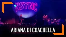 Ariana Grande tampil di festival musik Coachella. Uniknya ia mengajak boyband era 90-an, NSYNC.