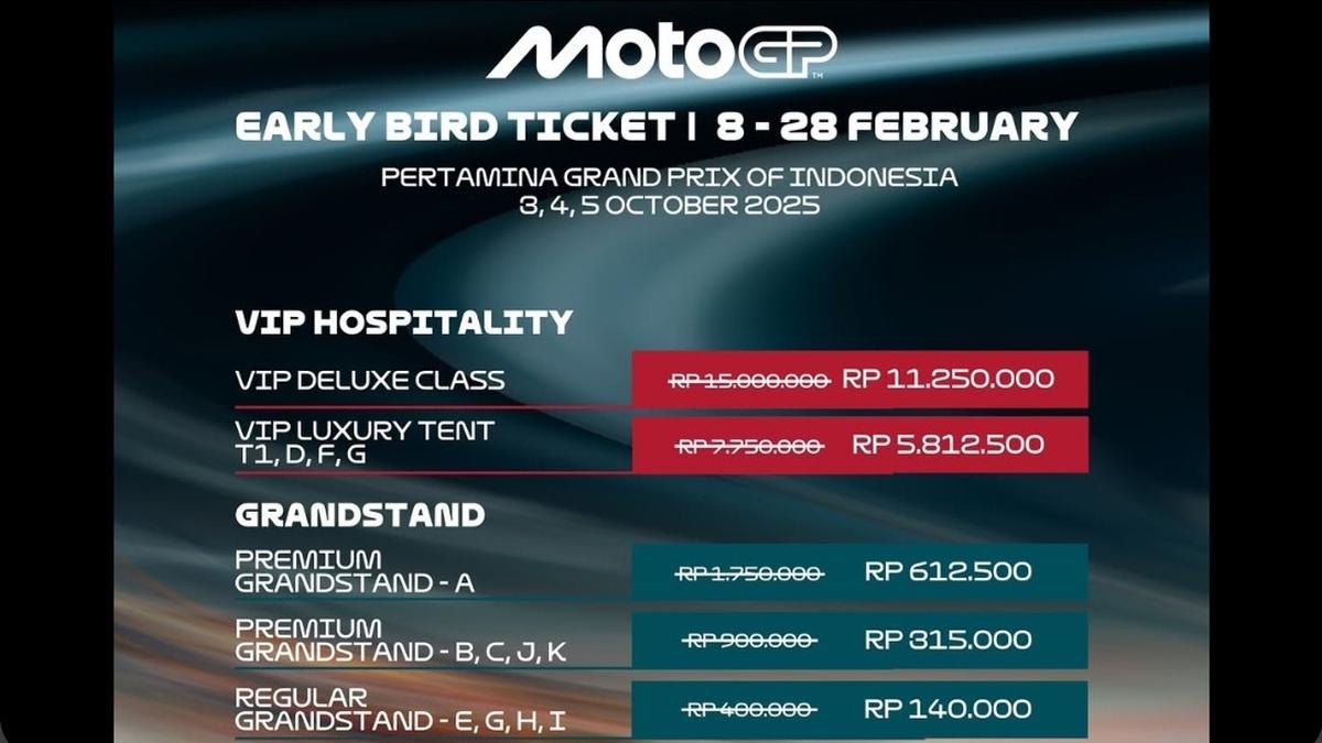 Tiket MotoGP Mandalika Sudah Bisa Dipesan, Termurah Gak Sampai Rp150 Ribu