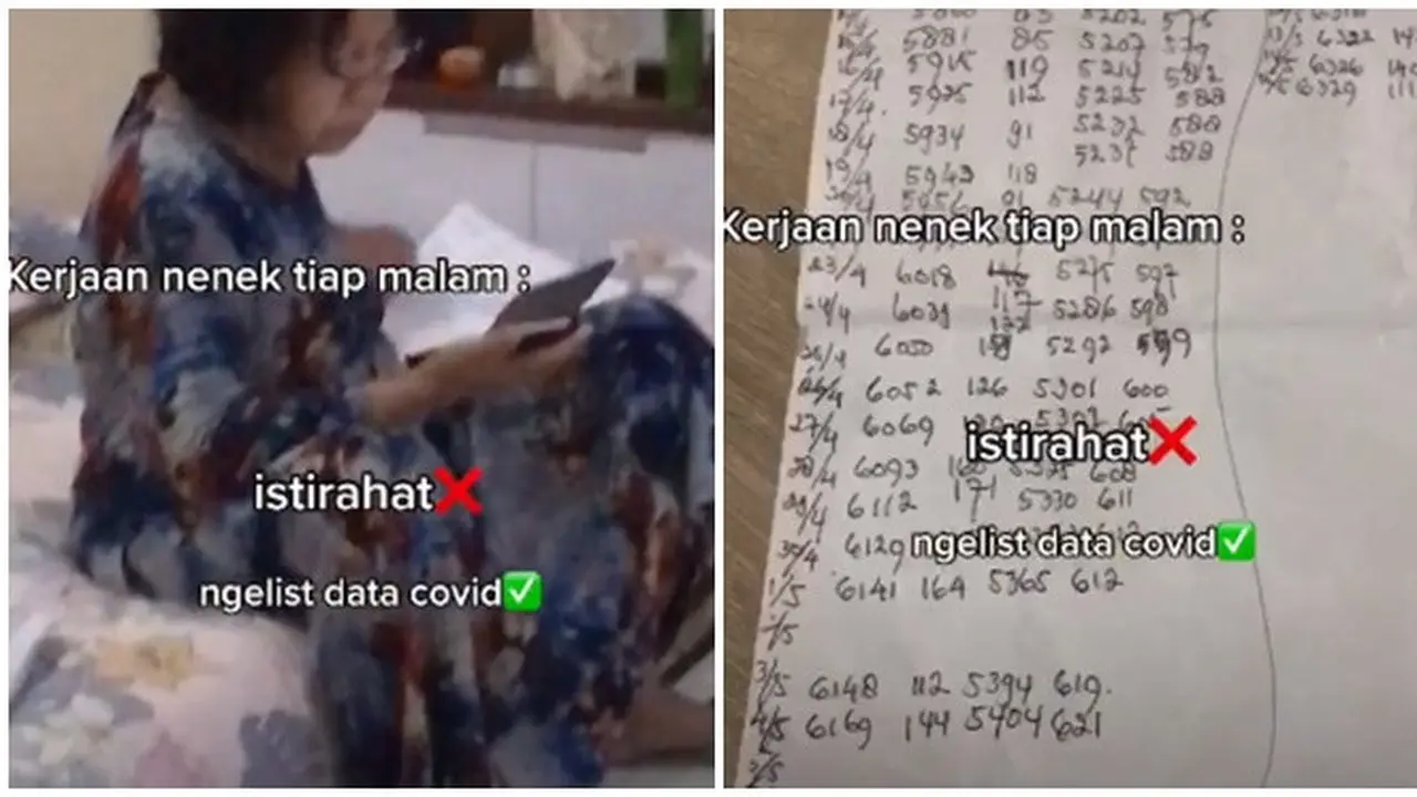 Viral Aksi Nenek Catat Kasus Covid-19 dengan Tulis Tangan, Dipuji Netizen