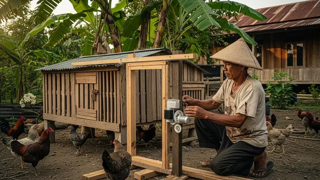 Cara Membuat Pintu Kandang Ayam Otomatis untuk Peternak Modern, Praktis dan Aman