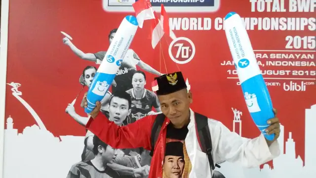 Intip Aksi Nyentrik Fans Setia Indonesia di Kejuaraan Dunia