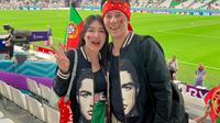 Pedangdut Tanah Air Via Vallen dan suaminya Chevra menyaksikan langsung aksi sang idola Cristiano Ronaldo