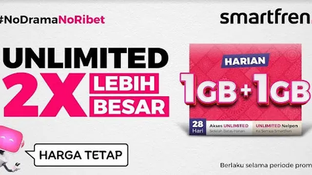 Smartfren Unlimited 2X Lebih Besar