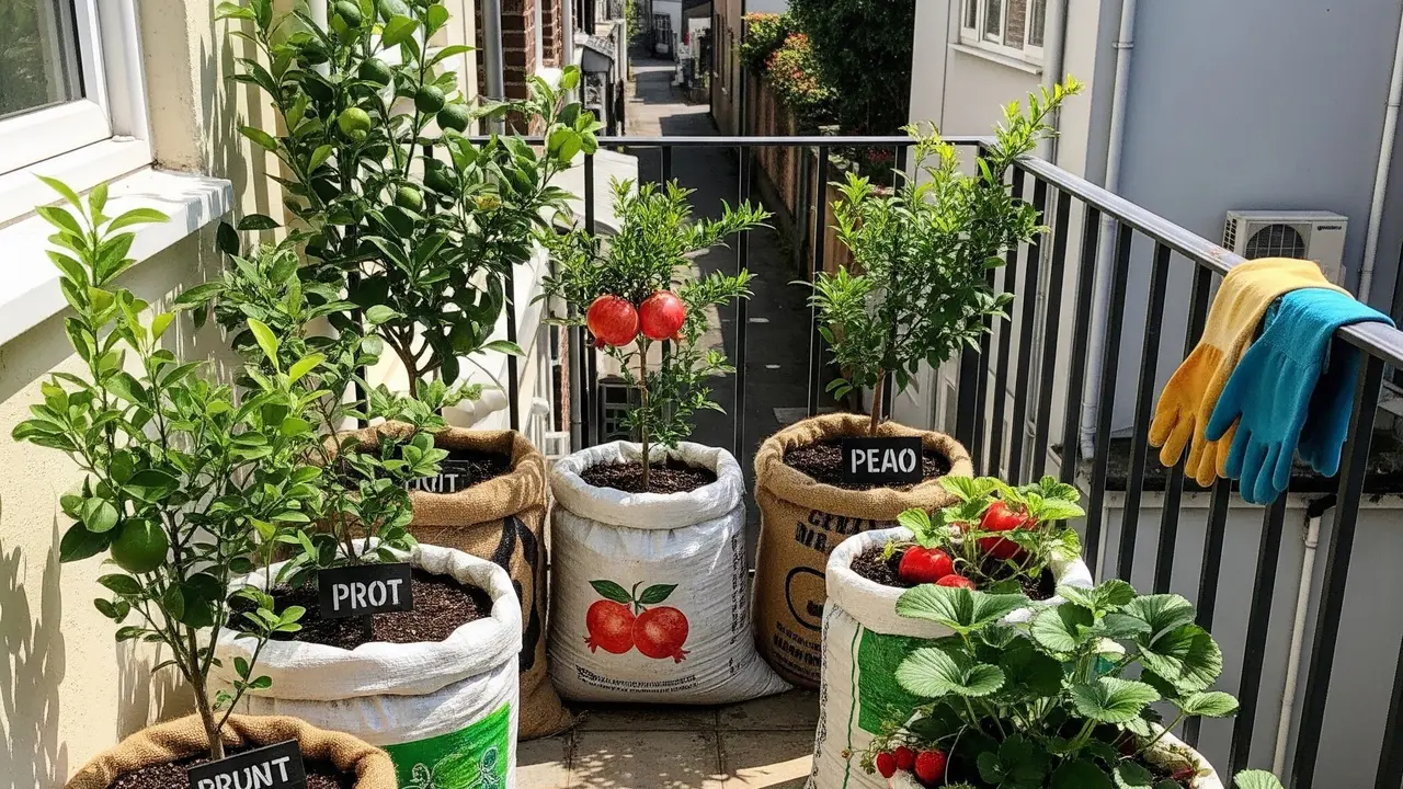 Ide Kebun Buah di Teras Sempit Pakai Barang Bekas/Gemini AI