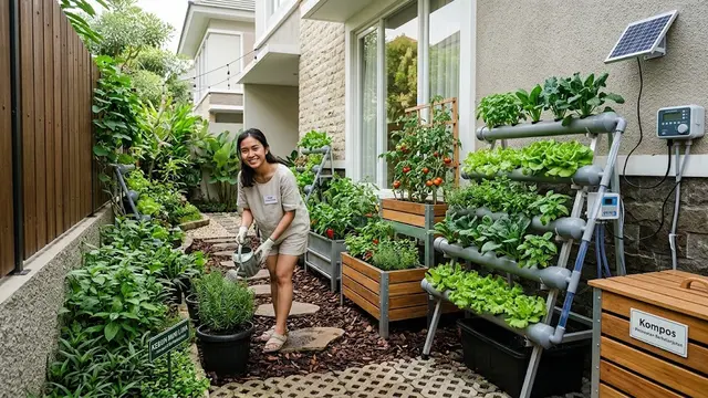 Cara Mengubah Lahan Sempit Samping Rumah Menjadi Kebun Mini/AI Generated