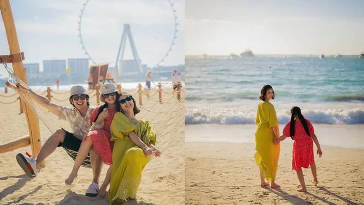 7 Potret Liburan Vino G Bastian dan Marsha Timothy di Dubai, Seru Main di Pantai