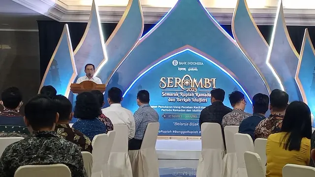 Kepala Kantor Bank Indonesia wilayah Kepri Suryono saat peluncuran Serambi Ramadan, di Kantor BI Kepri Batam,  Senin (27/3/2023). (Ajang/Liputan6.com)